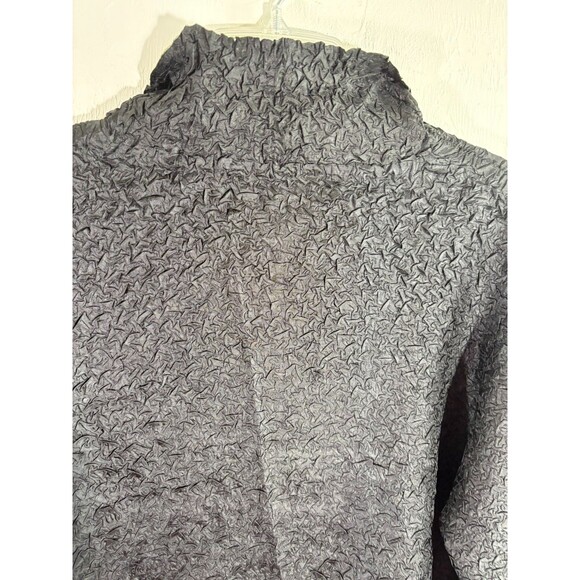 Reversible Vintage 90s Crinkle Jacket Women XLarge Black Green Coat Button Retro - Picture 9 of 12